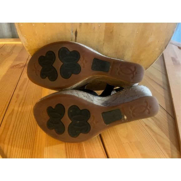 Born Leather Ankle Strap Wedge Open Toe Sandal Women's Size 7 - Picture 6 of 6